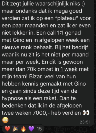 Bericht over meer dan 70k omzet in één week