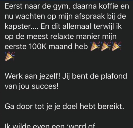 Bericht over de eerste 100K maand